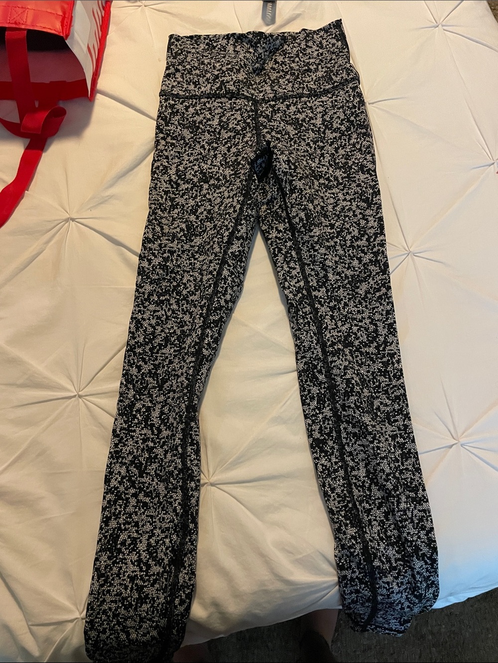 lululemon athletica Black & White Marled High-Rise Leggings